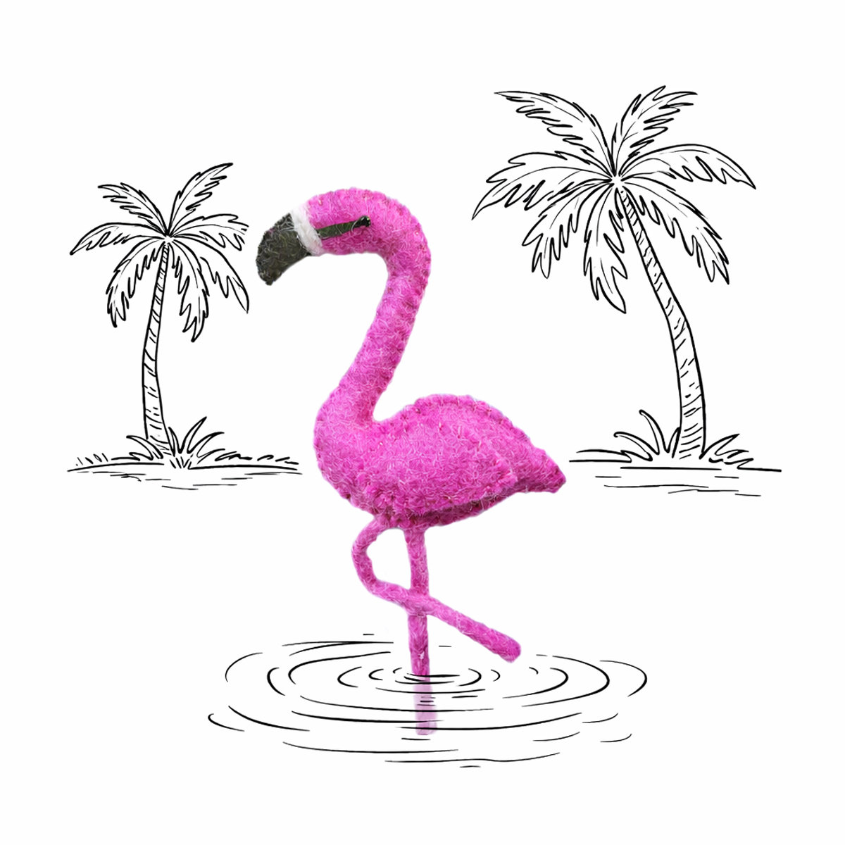 12D-KEY-FLAM_EXTRA Keyring flamingo - Afbeelding 3