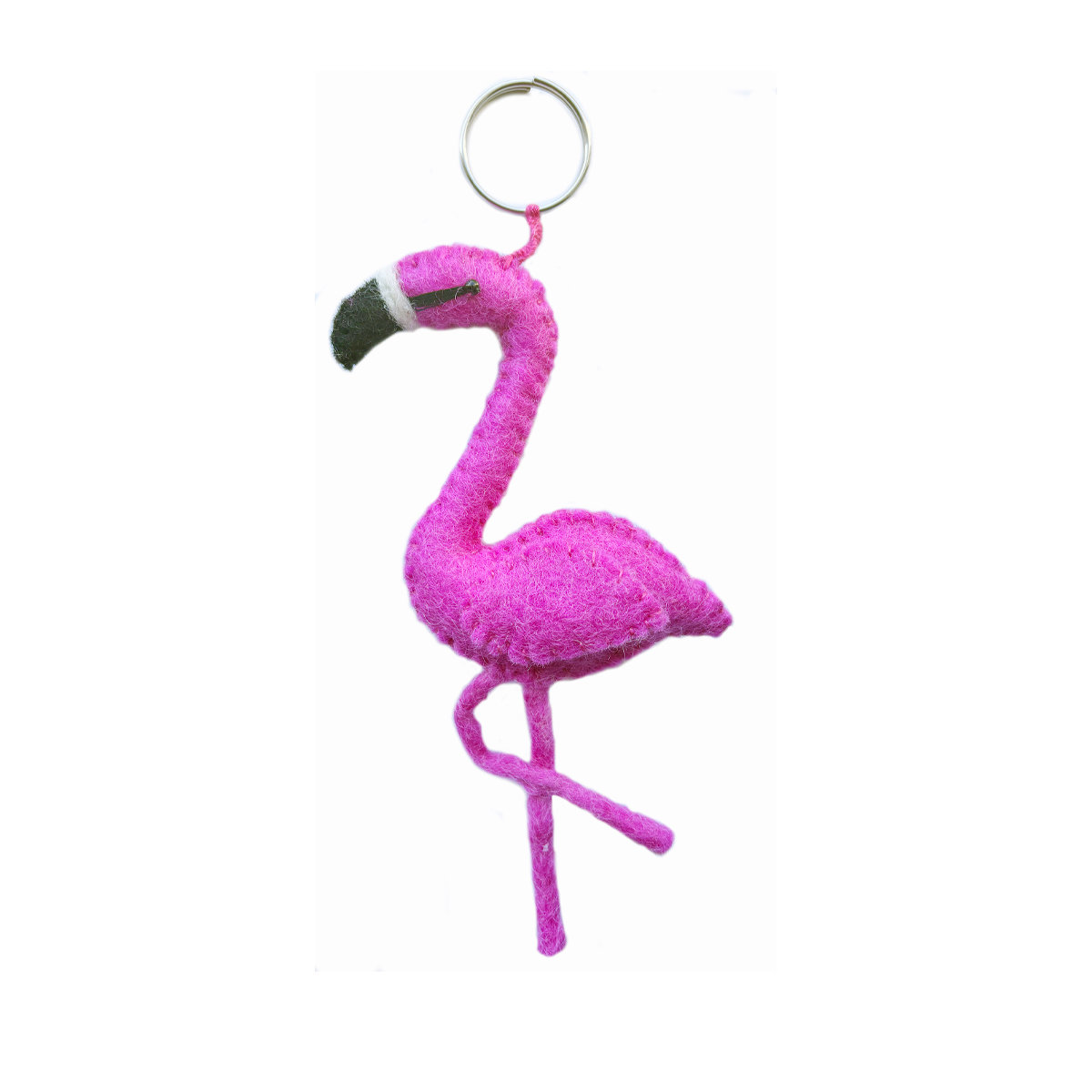 12D-KEY-FLAM_WIT Keyring flamingo