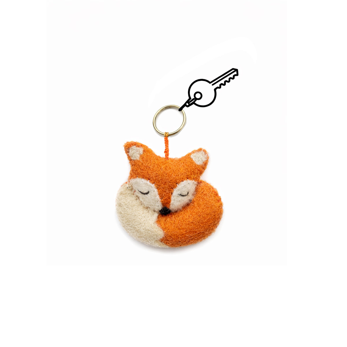 12D-KEY-FOX_WIT Keyring vos - Afbeelding 4