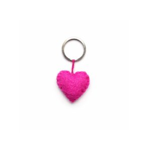 Keyring heart pink