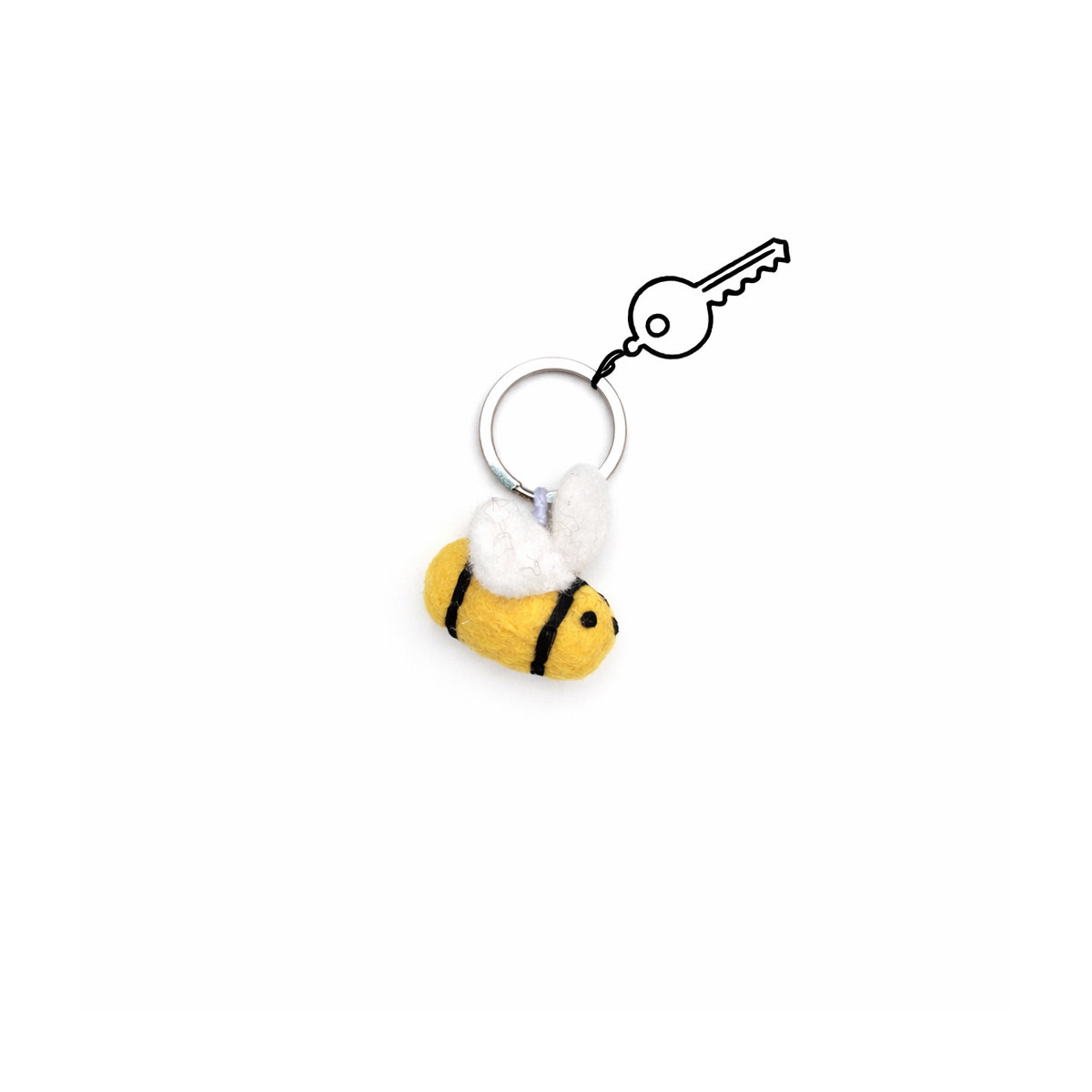 14B-KEY-BEE_WIT Keyring bee
