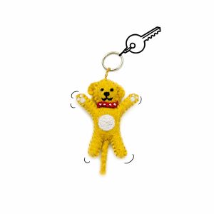 Keyring dog creme