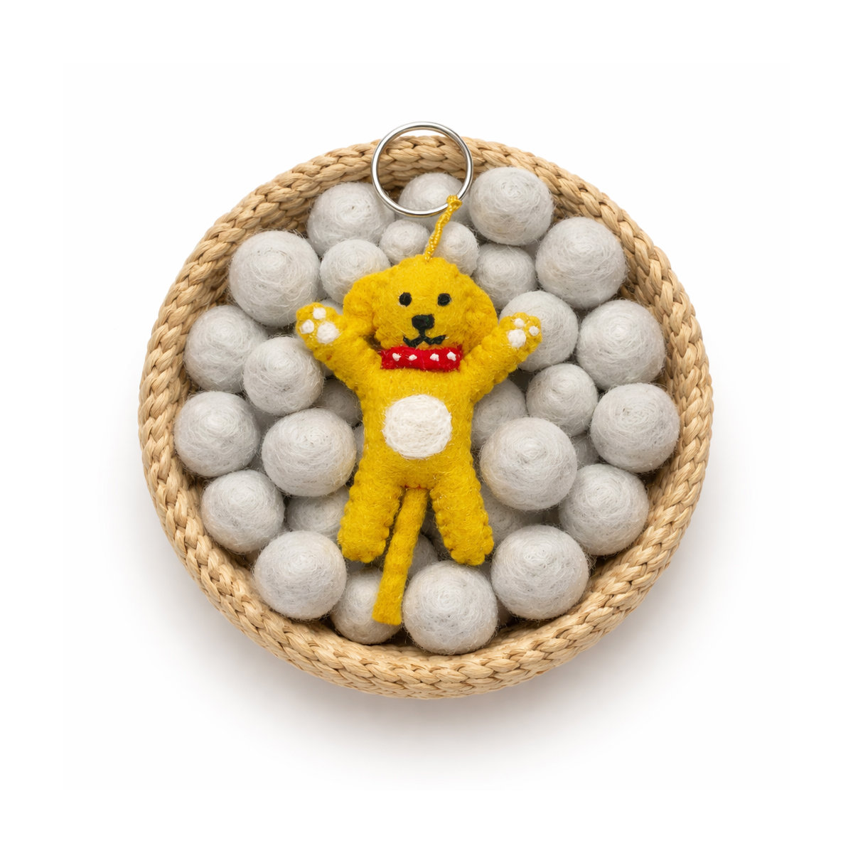 14F-KEY-DOG-BL_SFEER Keyring dog creme - Afbeelding 2
