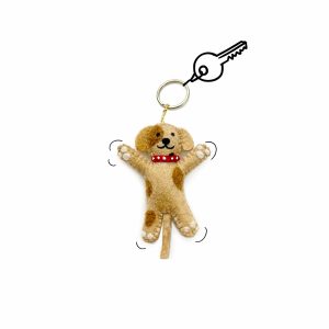 Keyring dog spotted brown