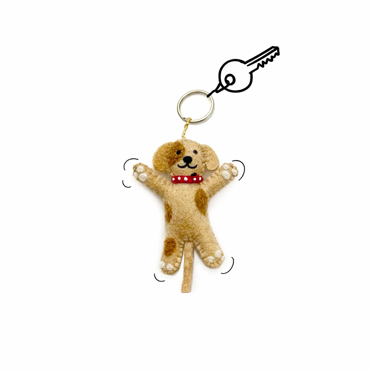 14G-KEY-DOG-SPOT_EXTRA Keyring dog spotted brown