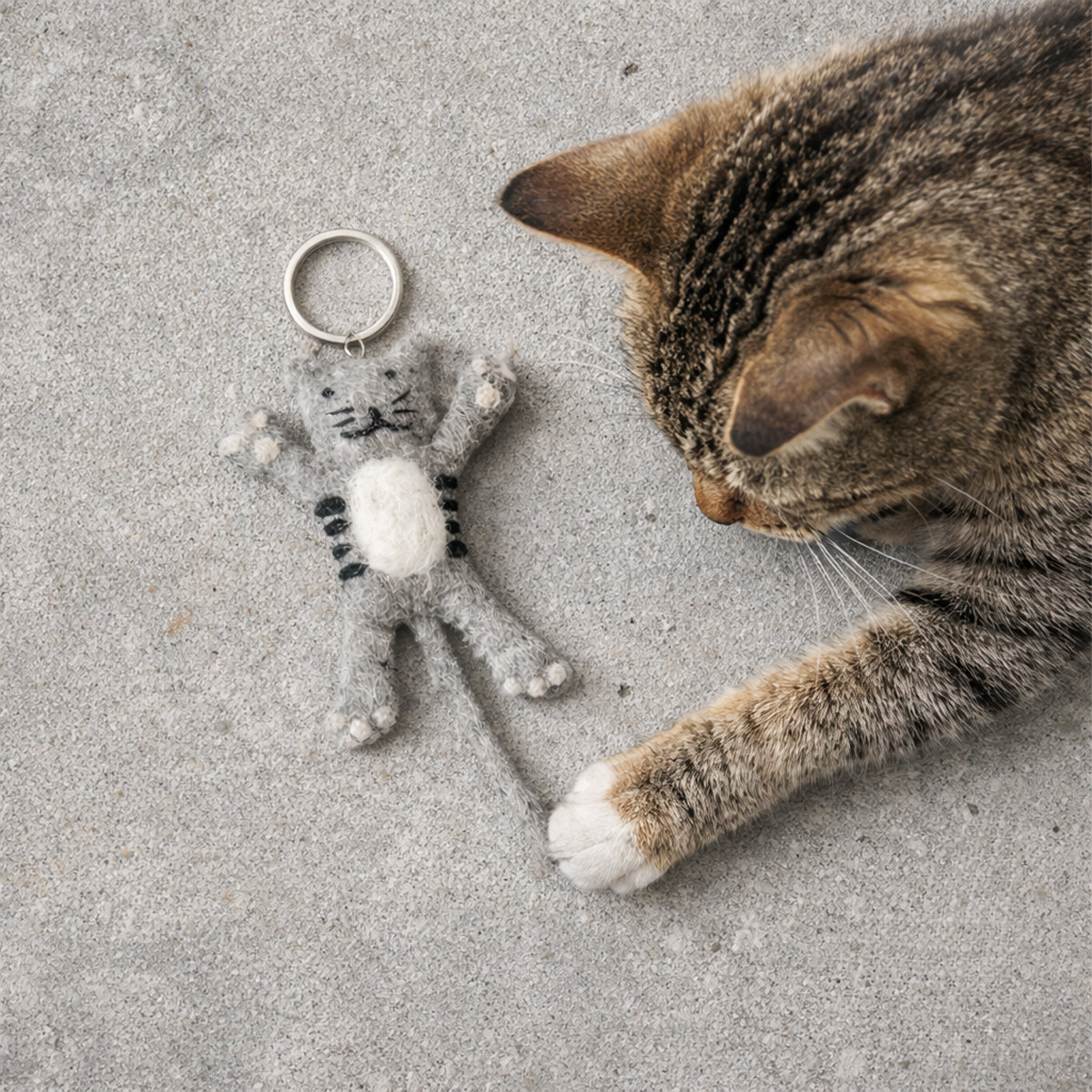 15B-KEYCAT-GR_EXTRA Keyring cat grey - Afbeelding 3