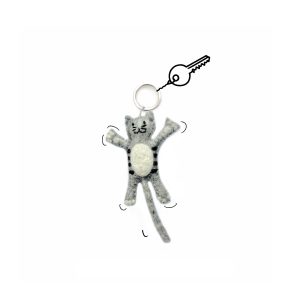 Keyring cat grey