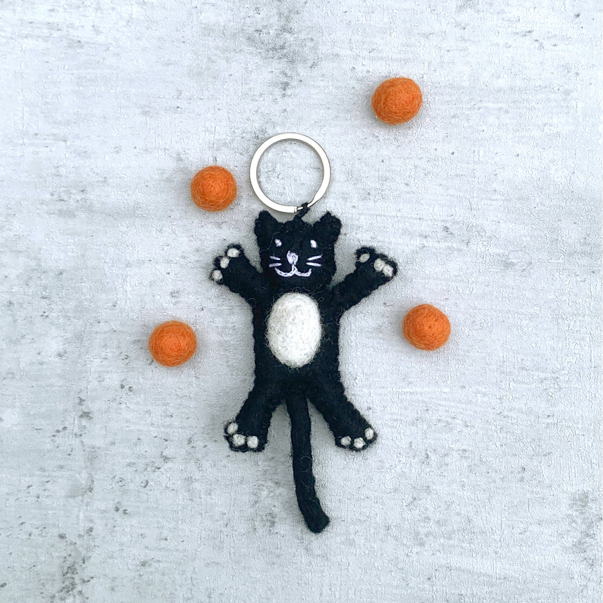 17B-KEYCAT-BL_BETON Keyring cat black - Afbeelding 4