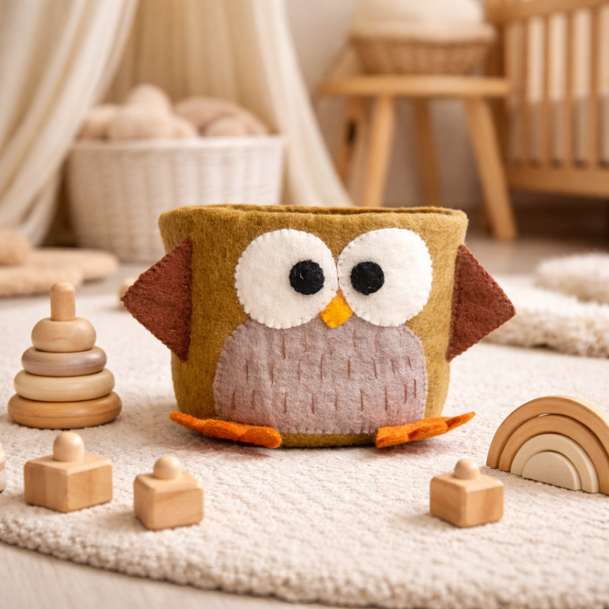17C-MND-OWL_SFEER Basket Owl brown - Afbeelding 2