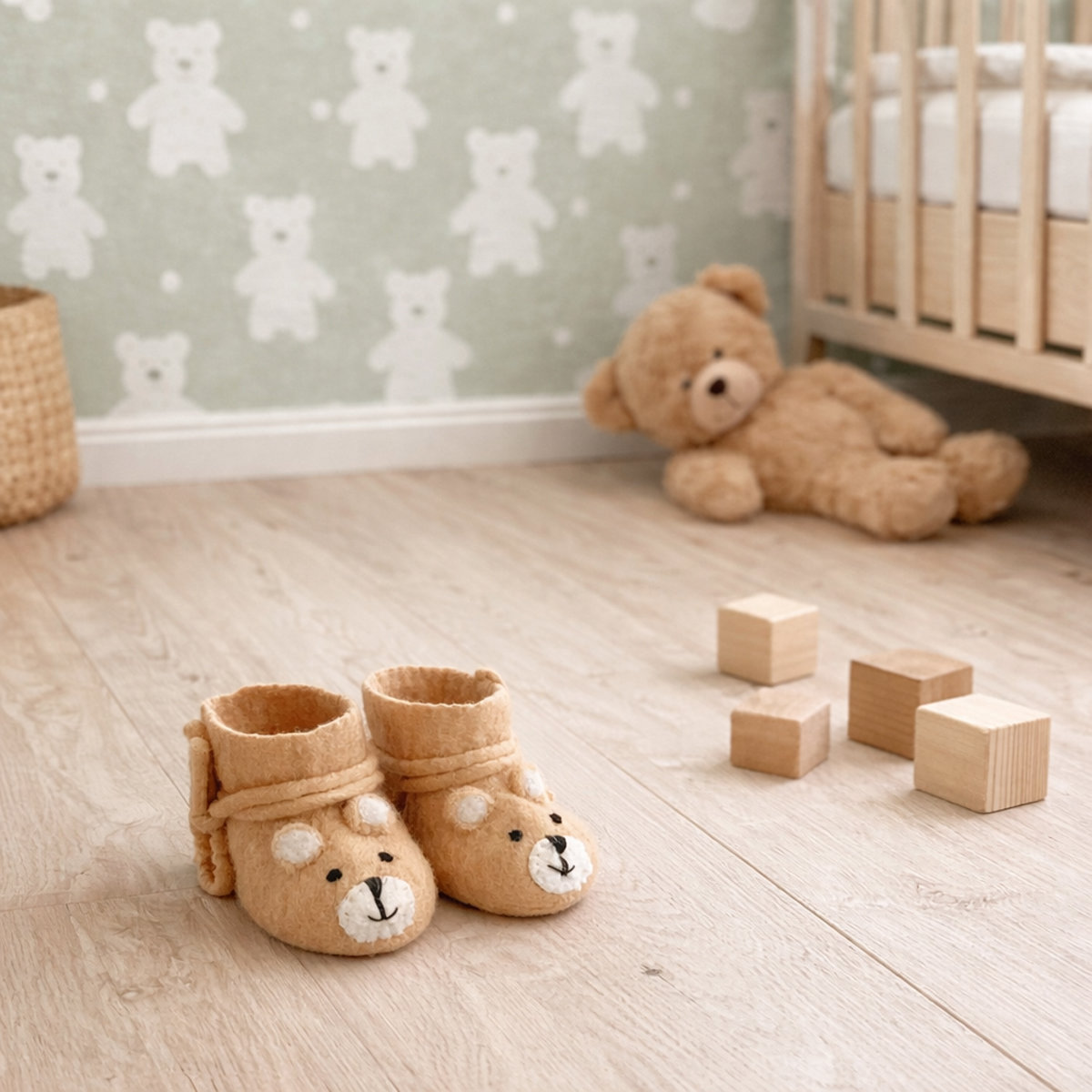 1C-SHO-BEAECR_SFEER Babyshoe Bear creme