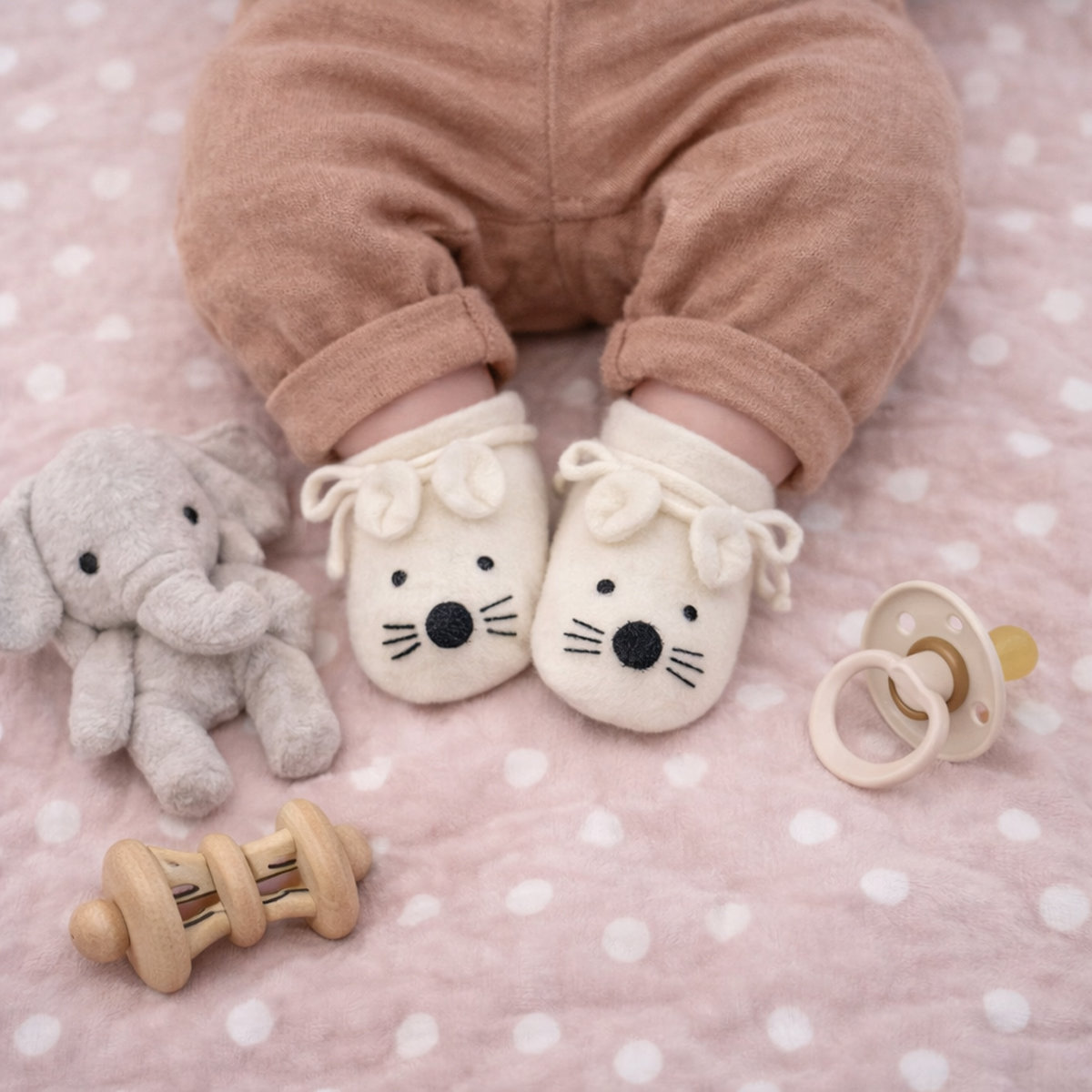 2D-SHO-MSW_EXTRA Babyshoe Mouse white - Afbeelding 2
