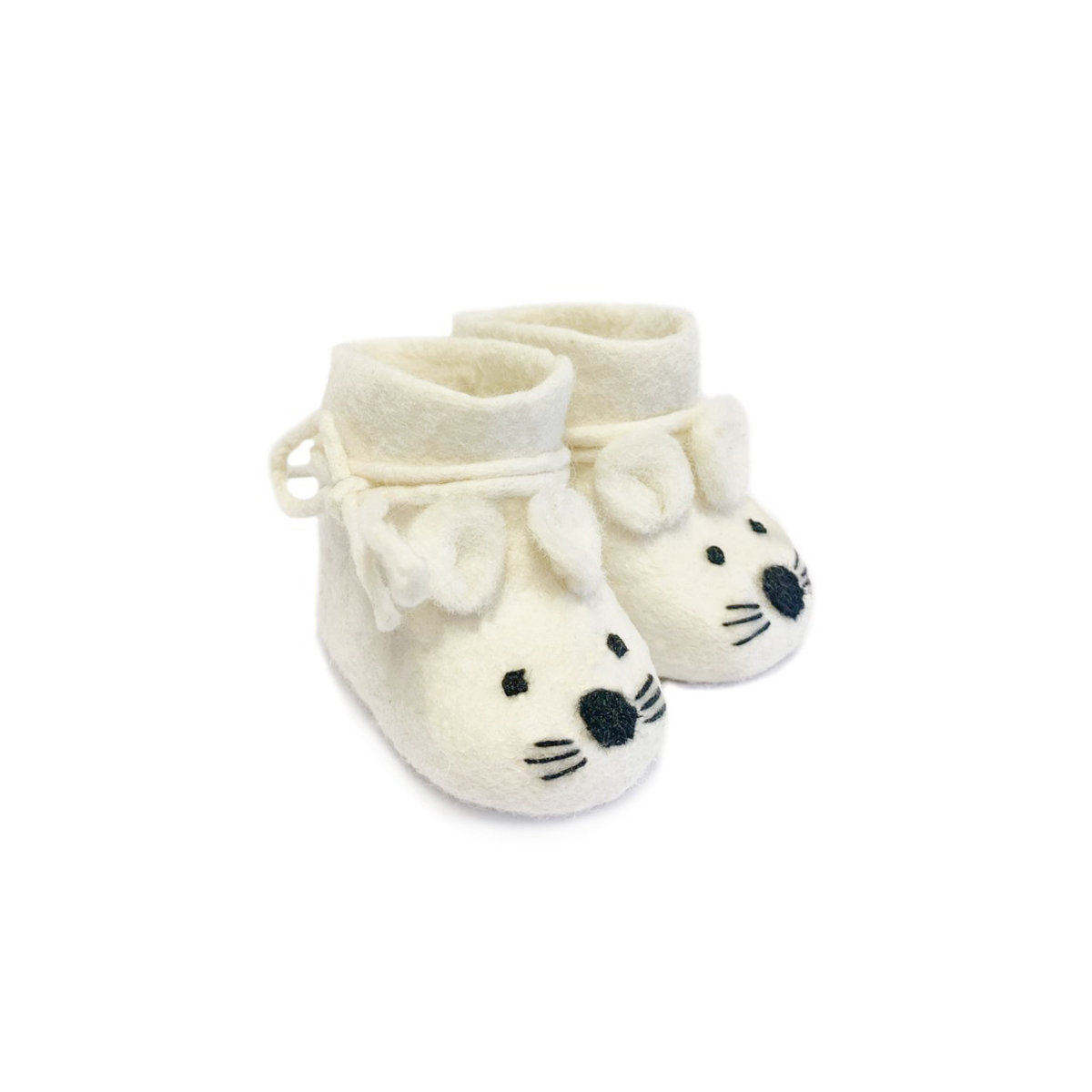 2D-SHO-MSW_WIT Babyshoe Mouse white - Afbeelding 3