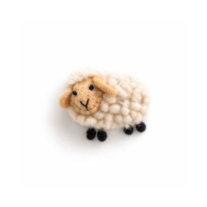 broche schaapwit wit